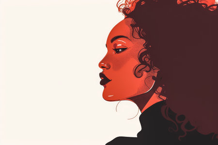 Minimalist woman illustration with copyspace for textの素材