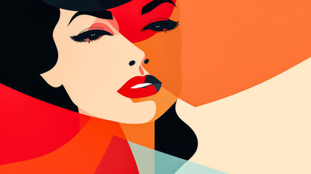 illustration of a woman created by Malika Favre isolated from a copy space background for text --ar 16:9 --style raw Job ID: 46c11774-bff7-4348-8d59-e06207e2fb8bの素材