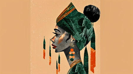 Abstract woman illustration with copyspace for textの素材