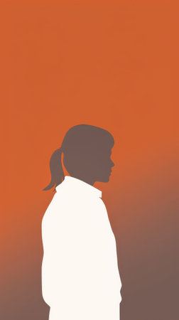 Vintage background design of a woman in abstract style with space for textの素材