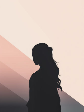Vintage background design of a woman in abstract style with space for textの素材