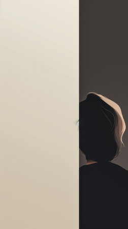 Vintage background design of a woman in abstract style with space for textの素材