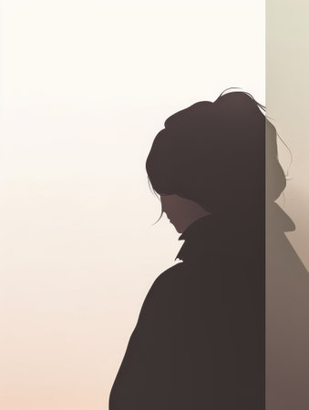 Vintage background design of a woman in abstract style with space for textの素材