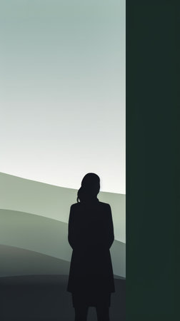 Vintage background design of a woman in abstract style with space for textの素材