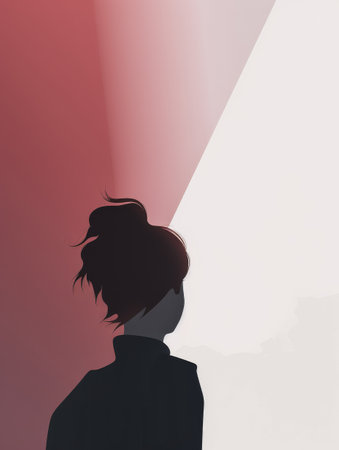 Vintage background design of a woman in abstract style with space for textの素材