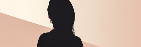 Vintage background design of a woman in abstract style with space for textの素材