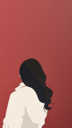 Vintage background design of a woman in abstract style with space for textの素材