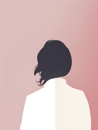 Vintage background design of a woman in abstract style with space for textの素材