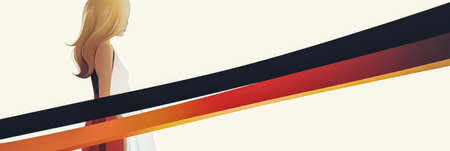 Vintage background design of a woman in abstract style with space for textの素材