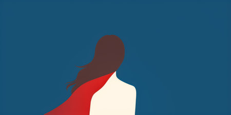 Vintage background design of a woman in abstract style with space for textの素材