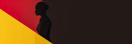 Vintage background design of an African woman in abstract style with space for textの素材