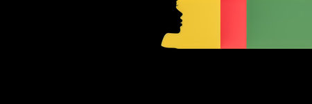 Vintage background design of an African woman in abstract style with space for textの素材