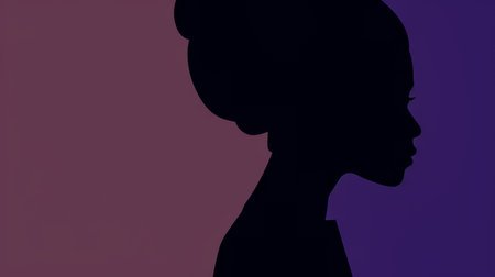 Vintage background design of an African woman in abstract style with space for textの素材