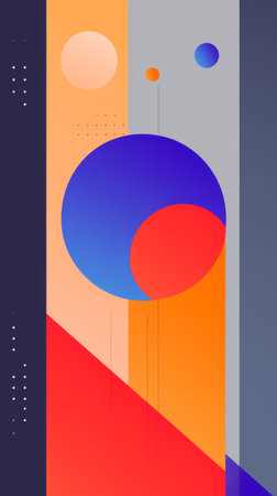 Retrofuturistic advertising poster illustration with vibrant colorsの素材