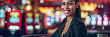 Sexy woman at a casino having funの素材