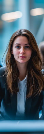 Young businesswoman in a shareholder meetingの素材