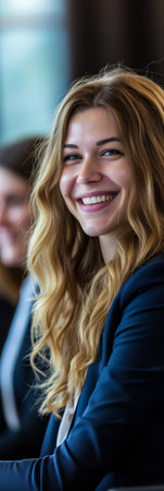 Young businesswoman in a shareholder meetingの素材