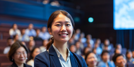 Asian businesswoman during a trining courseの素材