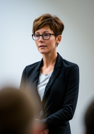 Businesswoman during a trining courseの素材