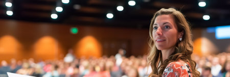 Businesswoman during a trining courseの素材