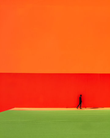 Vibrant minimalist illustration with abstract touchesの素材