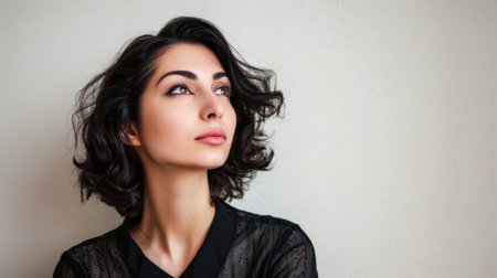 Beauty portrait of a young Armenian woman with copy space for textの素材