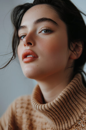 Young woman portrait with copy space for textの素材