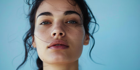 Young woman portrait with copy space for textの素材