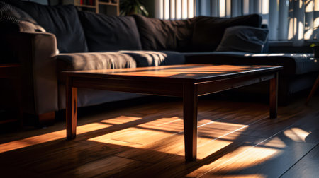 Elegant modern living room with ambient lighting and cozy decorの素材