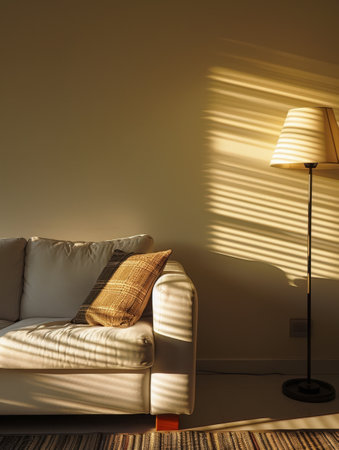 Modern living room elegance with stylish sofas and lampsの素材