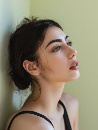 Young Armenian woman portrait with copyspaceの素材