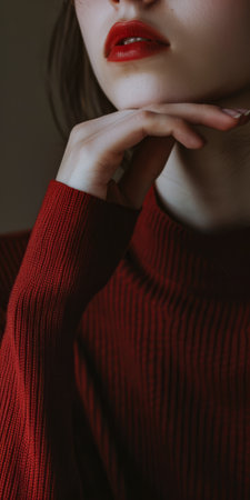 Portrait showcasing the subtle beauty of a womanの素材