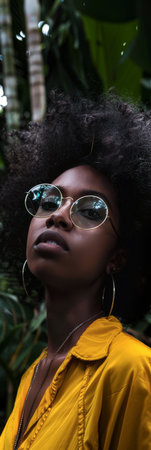 Portrait of a young woman from the 70sの素材