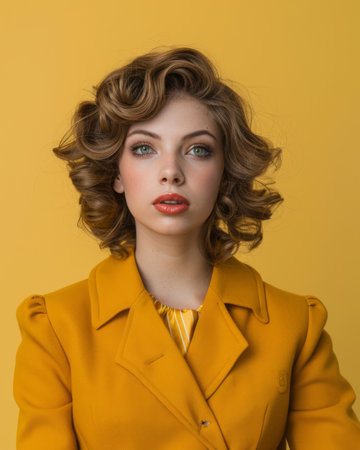 Portrait of a young woman from the 70sの素材