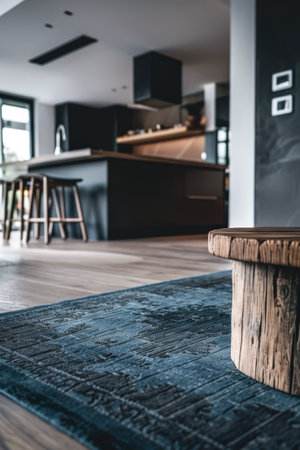 Elegant and cozy living room interior with modern home decor and natural texturesの素材