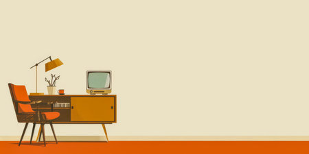 Vintage colorful abstract background from the 60s with copy space for textの素材