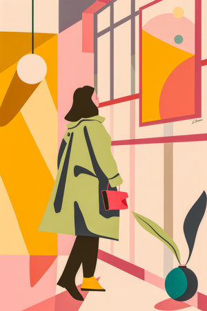 Vintage colorful abstract background from the 60s with copy space for textの素材