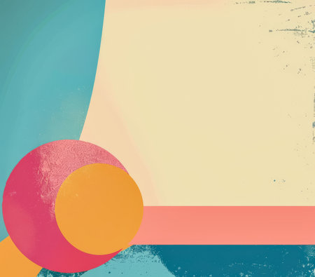 Vintage colorful abstract background from the 60s with copy space for textの素材
