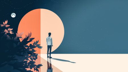Minimalist abstract illustration inspired in contemporary advertising campaignsの素材