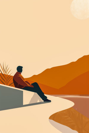 Minimalist abstract illustration inspired in contemporary advertising campaignsの素材