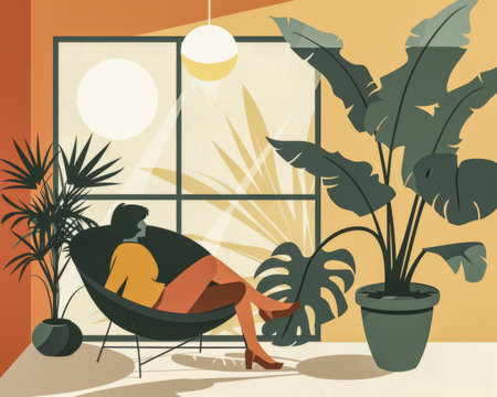 Minimalist abstract illustration inspired in contemporary advertising campaignsの素材