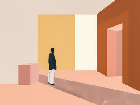 Minimalist abstract illustration inspired in contemporary advertising campaignsの素材