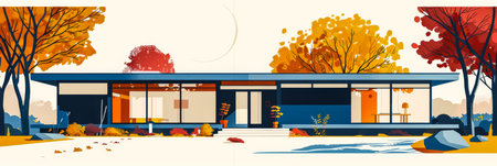 Modern country house design with copy space for textの素材