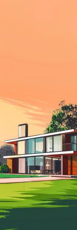 Modern country house design with copy space for textの素材