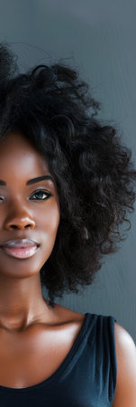 Diverse African woman portrait with a clean background for textの素材