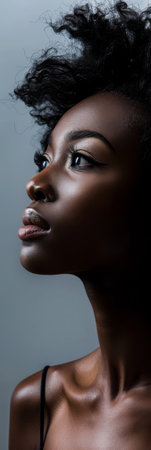 Diverse African woman portrait with a clean background for textの素材