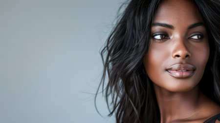 Diverse African woman portrait with a clean background for textの素材