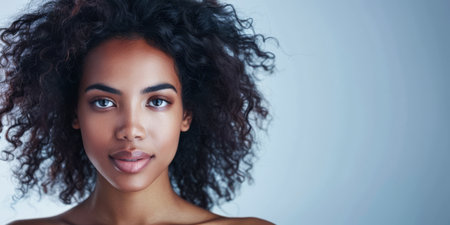 Diverse African woman portrait with a clean background for textの素材