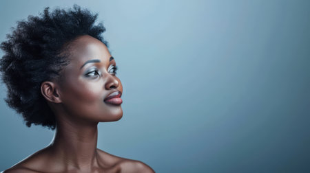 Diverse African woman portrait with a clean background for textの素材
