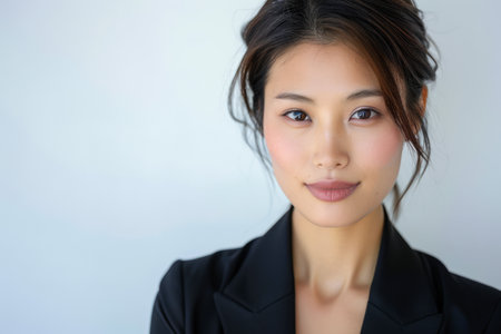 Corporate Asian businesswoman portrait isolate from a copyspace background for textの素材